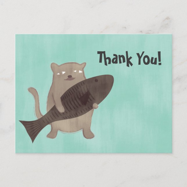 Postal Kitty y sus peces (Anverso)