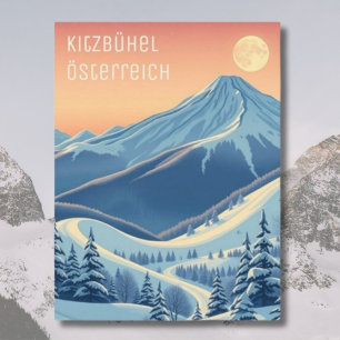 Postal Kitzbühel Austria vacaciones de esquí moderno Post