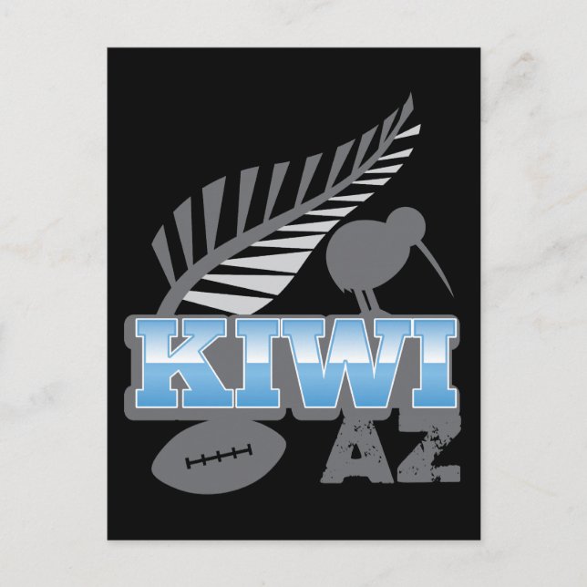 Postal KIWI AZ rugby bird and silver heln New Zealand (Anverso)
