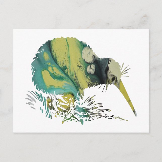 Postal Kiwi Bird Art (Anverso)
