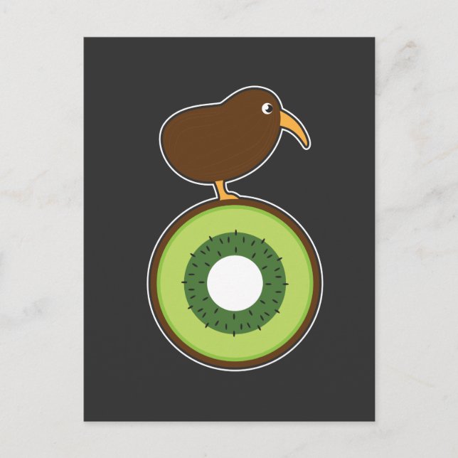 Postal Kiwi Bird Funny Kiwi Fruit Gift (Anverso)