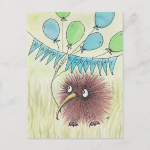 Postal Kiwi Bird Happy Birday