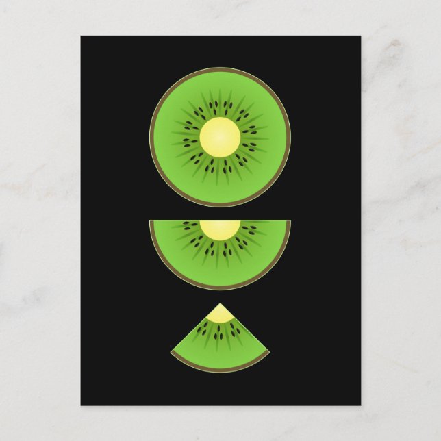 Postal Kiwi Kawaii Fruta Linda (Anverso)