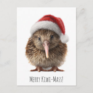 Postal Kiwi personalizado lindo Navidad pájaro Kiwi sombr