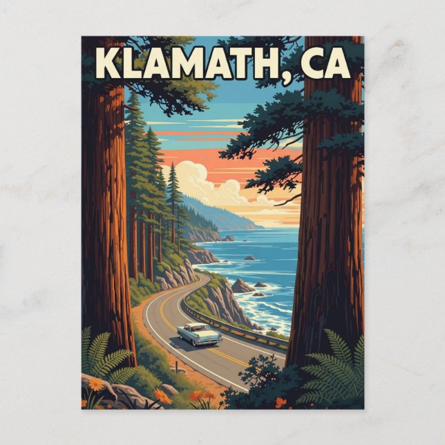 Postal Klamath California Travel (Anverso)