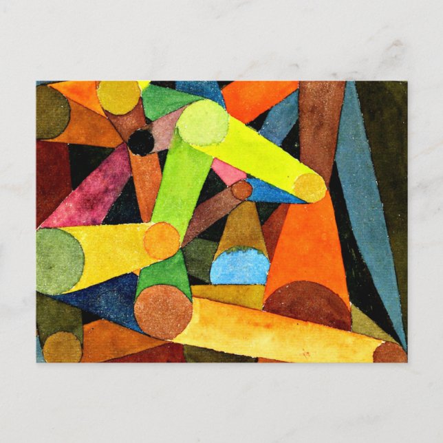 Postal Klee - acuarela de montaña abierta (Anverso)