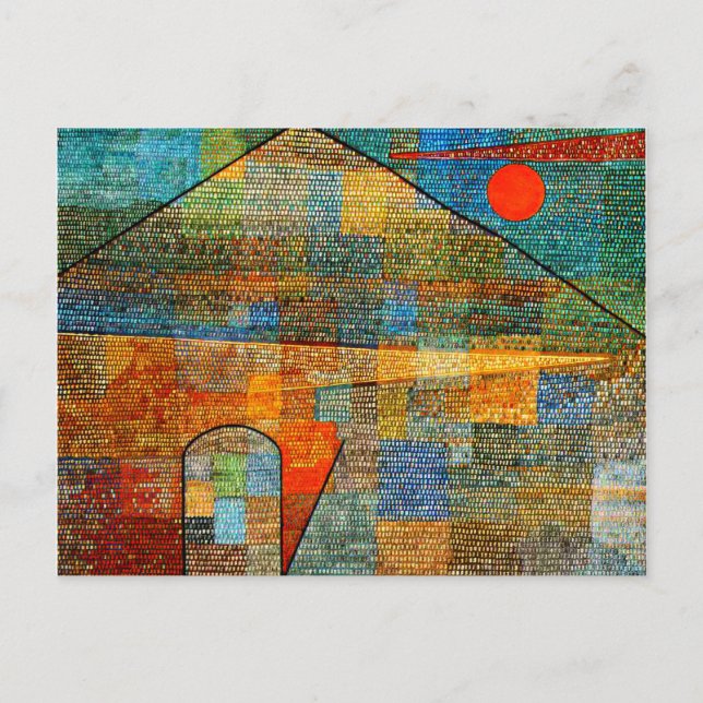 Postal Klee - Ad Parnassus, arte abstracto famoso (Anverso)