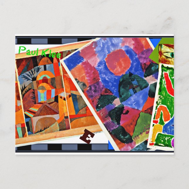 Postal Klee - Amo a Paul Klee, collage, (Anverso)