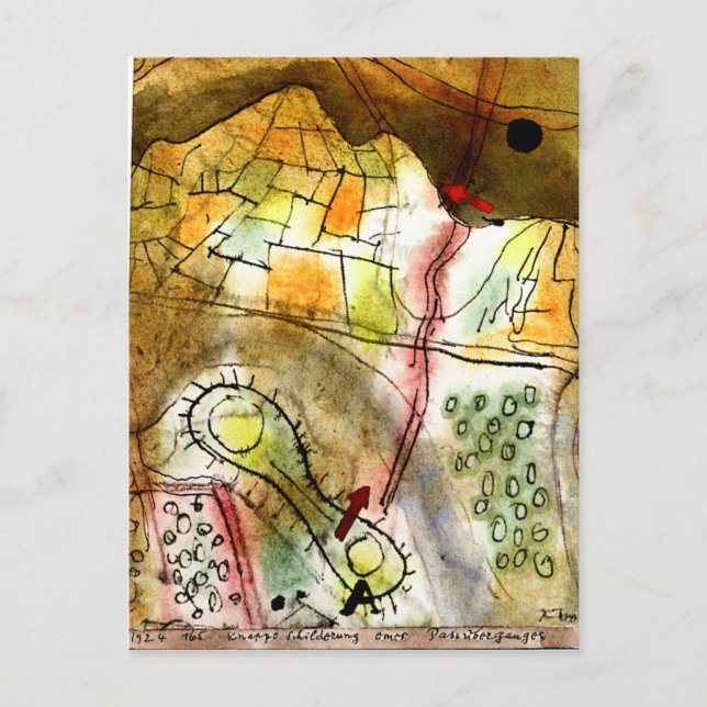 Postal Klee - Breve descripción de un paso de montaña (Anverso)