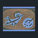 Postal Klee - Calabaza azul<br><div class="desc">Pintura de Paul Klee,  Calabaza de Aves Azul. Pintura expresionista de Paul Klee.</div>