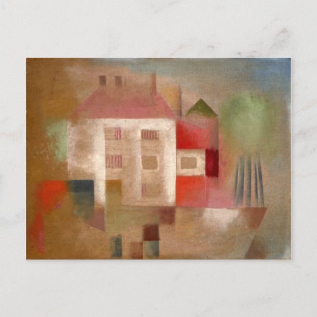 Postal Klee - Casa en los suburbios (Anverso)