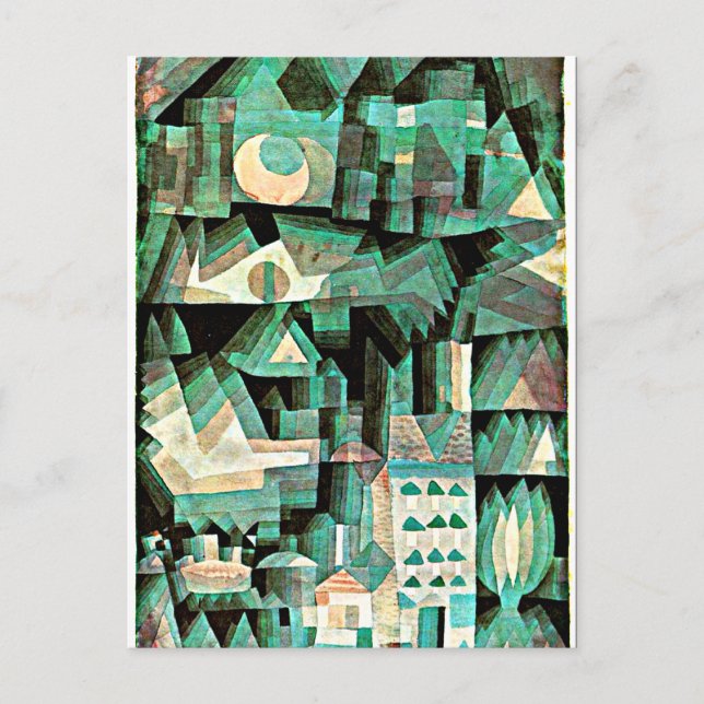 Postal Klee - Ciudad del sueño, arte abstracto (Anverso)