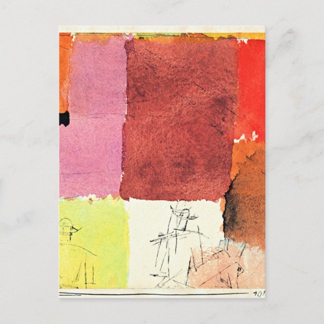 Postal Klee - Composición con figuras, (Anverso)