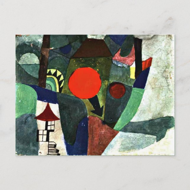 Postal Klee - Con el sol poniente (Anverso)