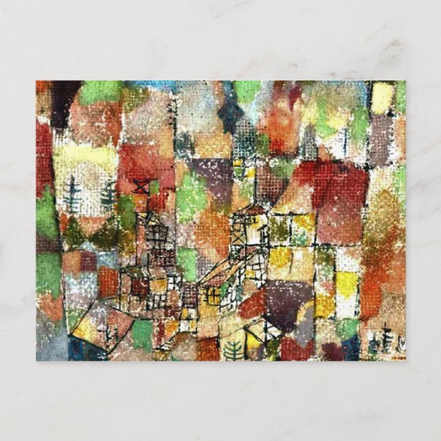 Postal Klee - Dos casas de campo (Anverso)