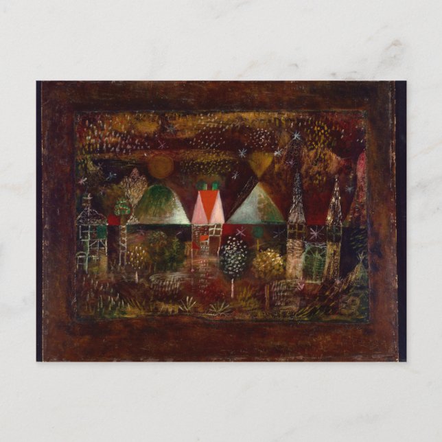 Postal Klee - Fiesta nocturna (Anverso)