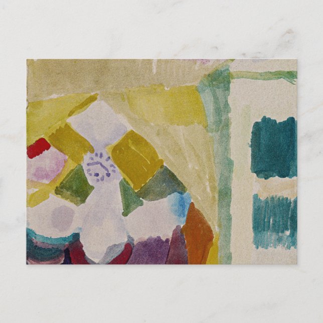 Postal Klee - Interior con el reloj, arte abstracto, (Anverso)