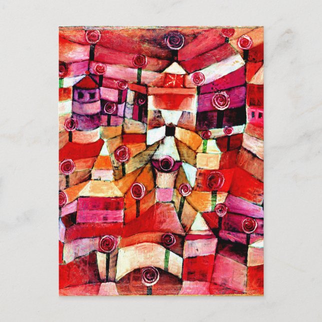 Postal Klee - Jardín Rosa (Anverso)