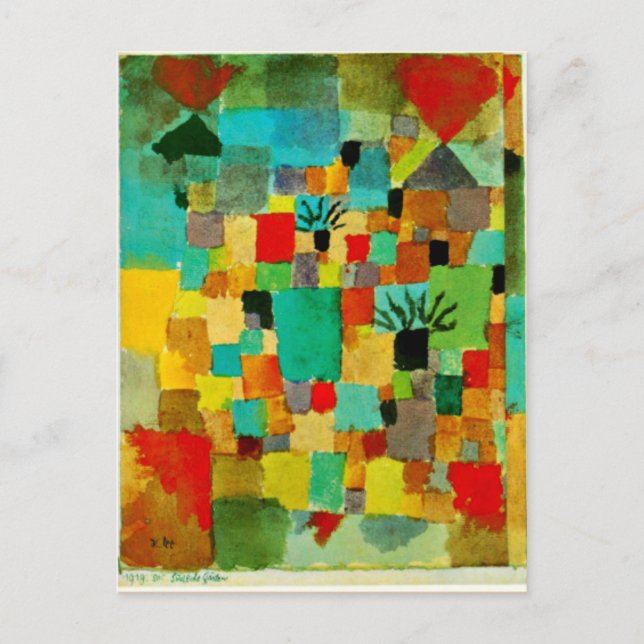 Postal Klee - Jardines del sur de Túnez - 1919 (Anverso)