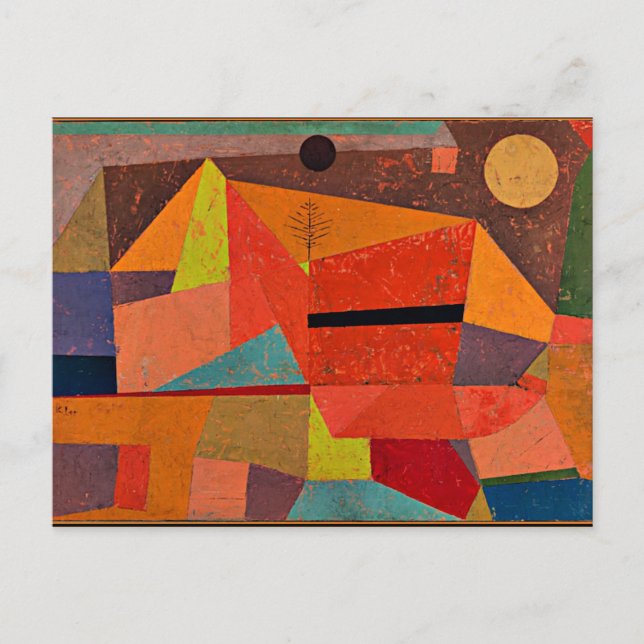 Postal Klee - Joyful Mountain Landscape (Anverso)
