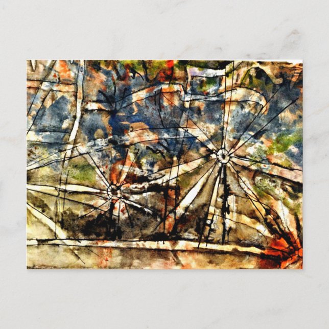 Postal Klee - Lámparas de calle (Anverso)