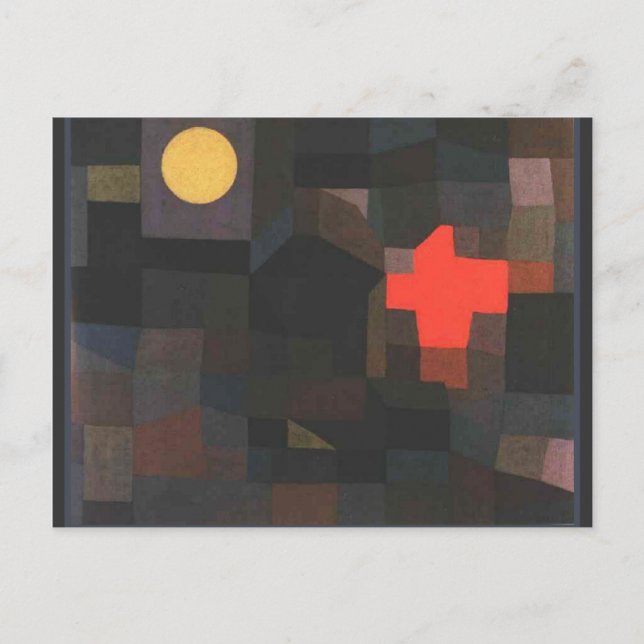 Postal Klee - Luna llena de fuego (Anverso)