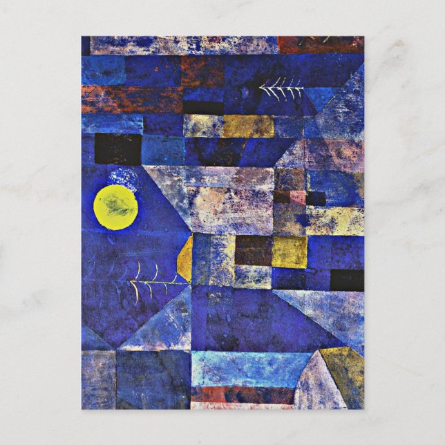 Postal Klee - Luna, pintura abstracta (Anverso)