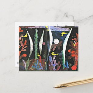 Postal Klee - Paisaje con aves amarillas