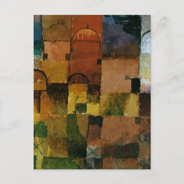 Postal Klee - Pintura de Dominios rojos y blancos (Anverso)