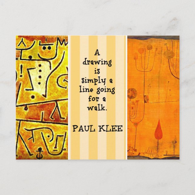 Postal Klee - Pinturas y citas de Paul Klee (Anverso)