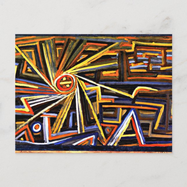 Postal Klee - Radiación y rotación (Anverso)