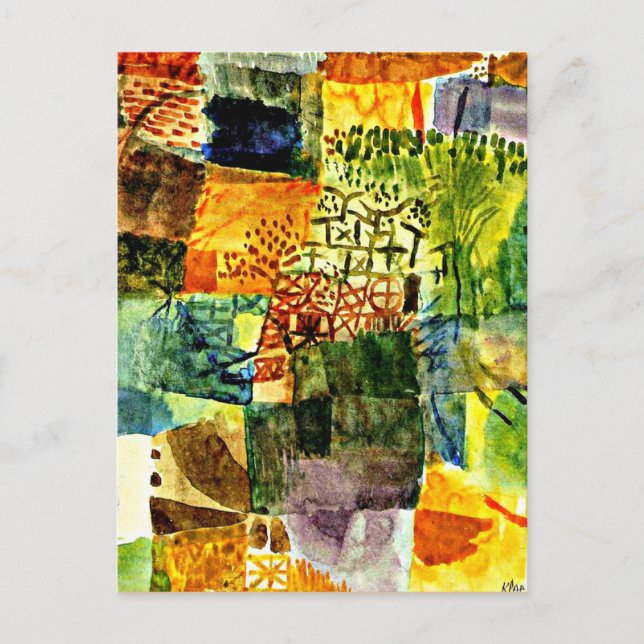 Postal Klee - Recuerdo de un jardín (Anverso)