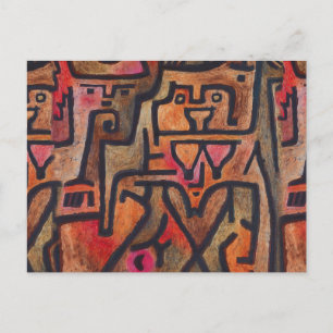 Postal Klee Resumen de arte moderno expresionista foresta