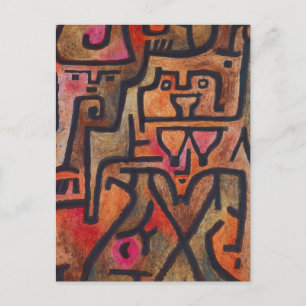 Postal Klee Resumen de arte moderno expresionista foresta