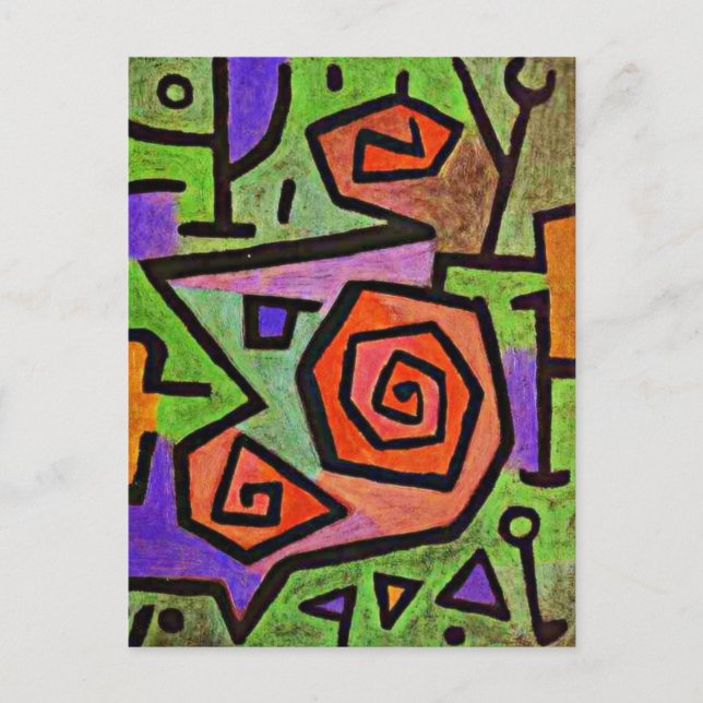 Postal Klee - Rosas heroicos, (Anverso)