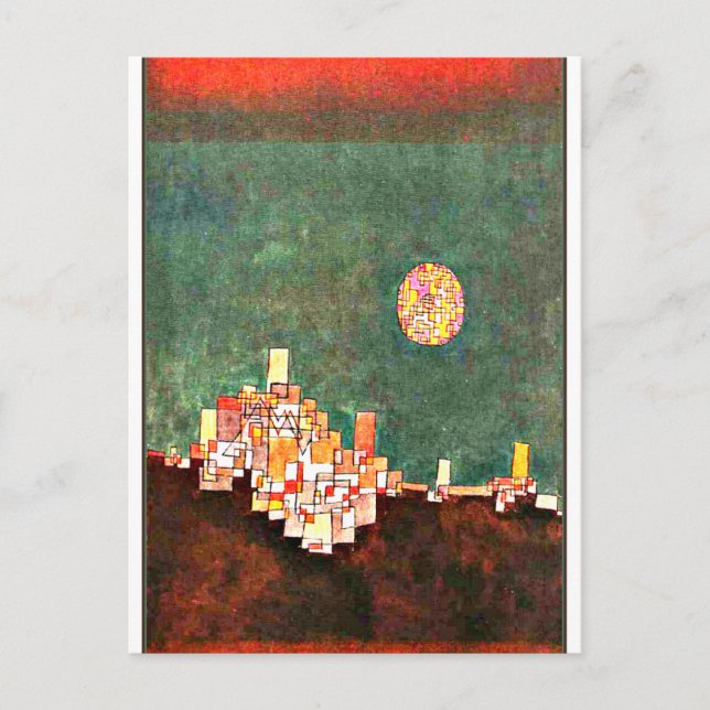 Postal Klee - Sitio elegido, obra de arte abstracta (Anverso)