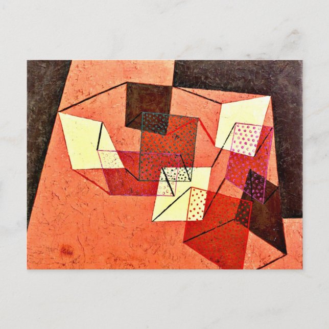 Postal Klee - Superficies con tramos (Anverso)