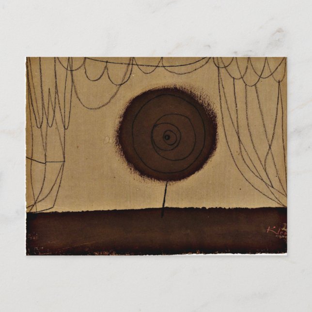 Postal Klee - Una flor actúa (Anverso)