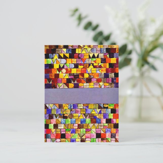 Postal Klee - Una vez emergió del grito de la noche (Anverso de pie)