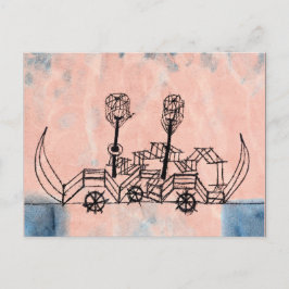 Postal Klee - Viejo barco de vapor, arte abstracto