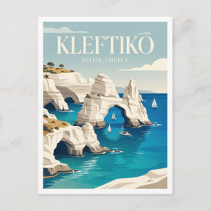 Postal Kleftiko Milos Grecia