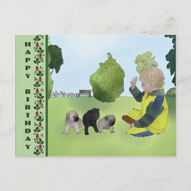 Postal Kleine Möpse (Anverso)