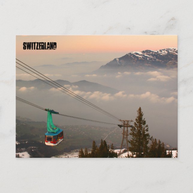 Postal Klewenalp Suiza Estación de Esquí Suiza Alp Sunset (Anverso)