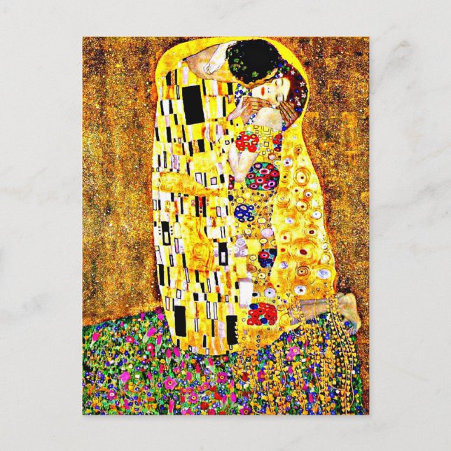 Postal Klimt - El Beso, la famosa pintura, (Anverso)