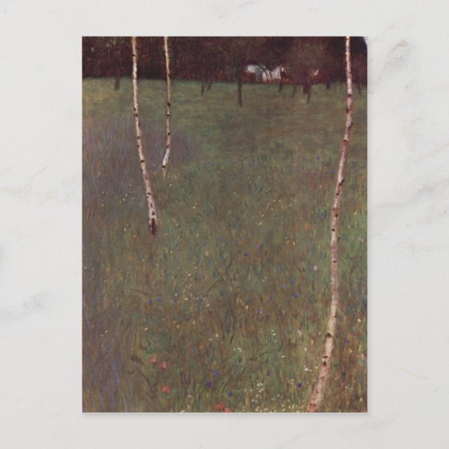 Postal Klimt, Gustav Bauernhaus mit Birken 1900 Technique (Anverso)