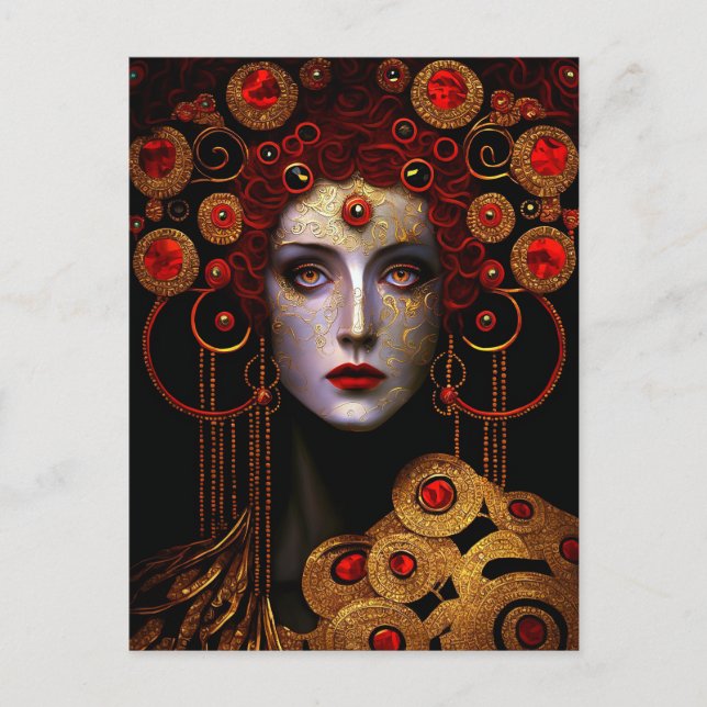 Postal Klimt inspiró a la reina diosa (Anverso)