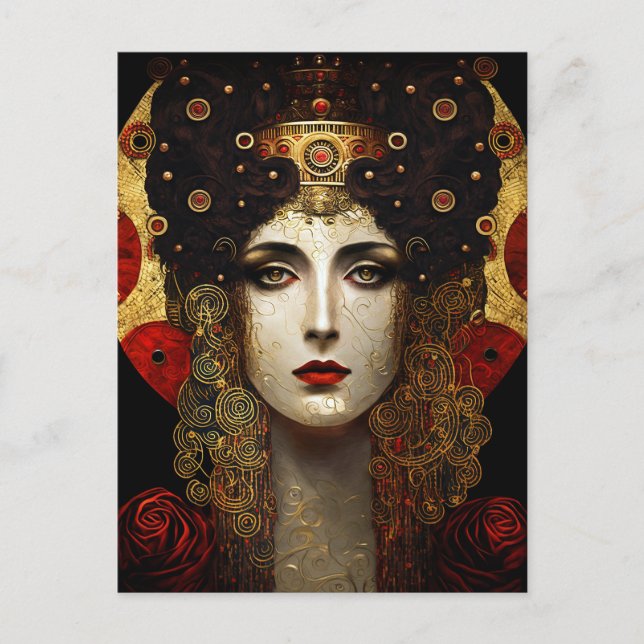 Postal Klimt inspiró a la reina diosa (Anverso)