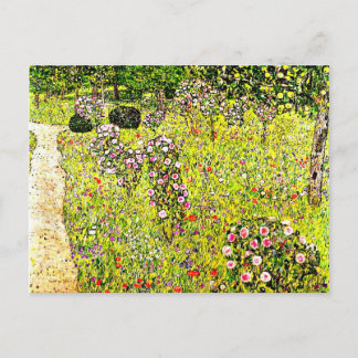 Postal Klimt - Jardín de la fruta con Rosas, arte de Gust