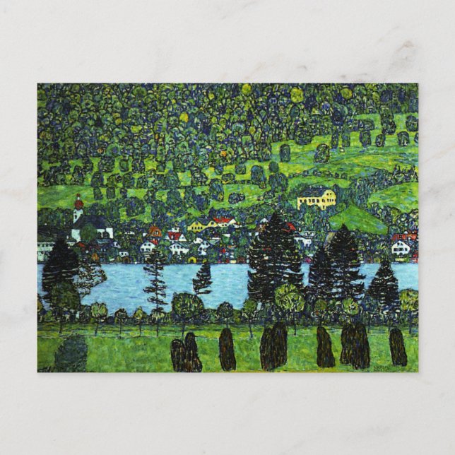Postal Klimt - Pendiente de montaña en Unterach (Anverso)