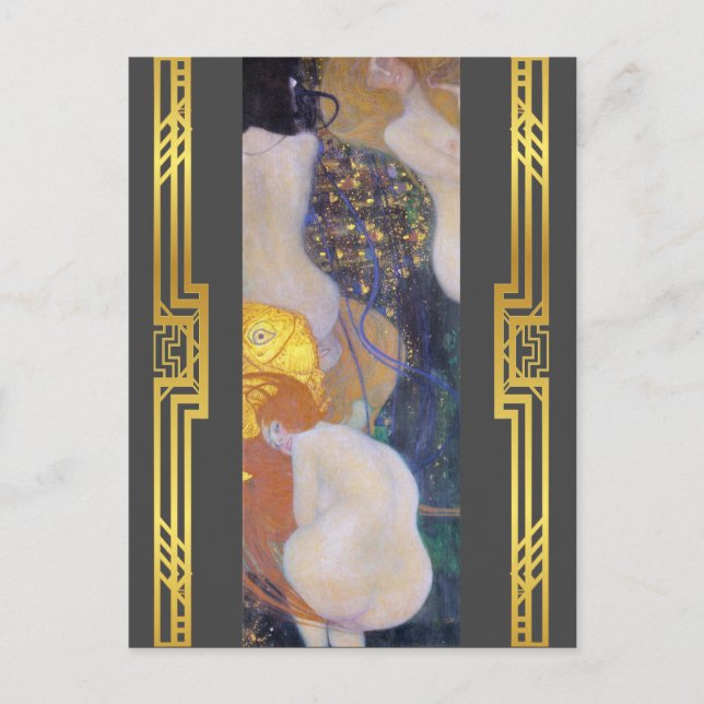 Postal Klimt restauró la pintura Art Nouveau de los peces (Anverso)